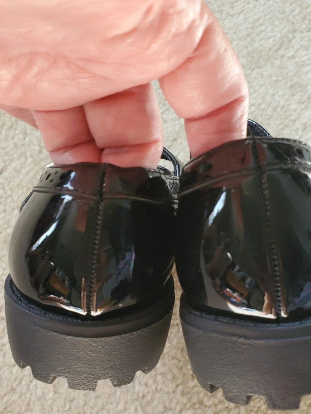 Lands' End Black Patent Youth Mary Jane with Buckle.  Size 13